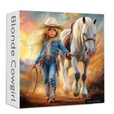 Blondes Cowgirl-Puzzle 1000 Teile